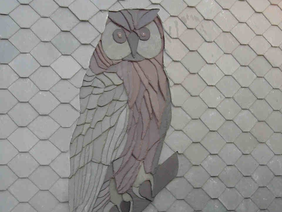 Eule als Schiefer-Ornament – Schaaf & Dornhöfer Aachen